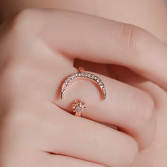 Chic Star Moon Crescent Ring