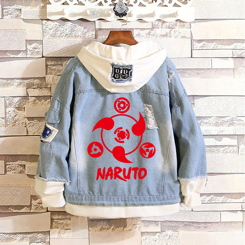 Unisex Kakashi Anime Casual Loose Denim Jacket