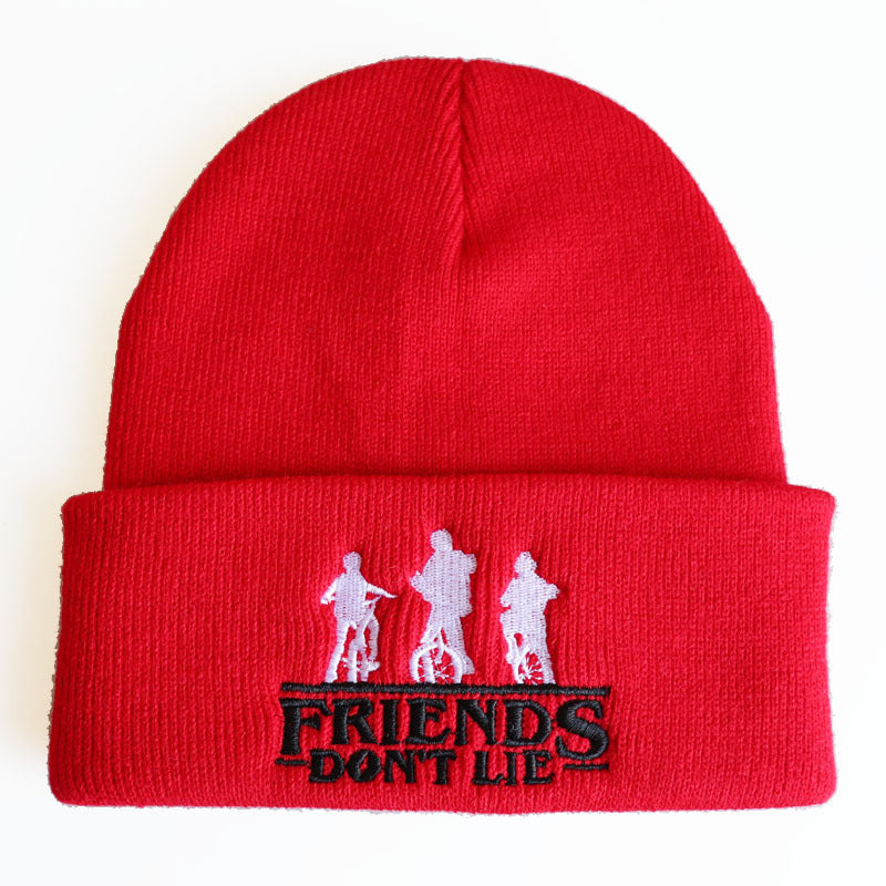 Friends Don't Lie Embroidered Knitted Hat