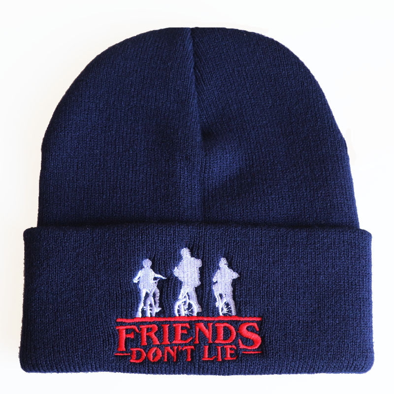 Friends Don't Lie Embroidered Knitted Hat