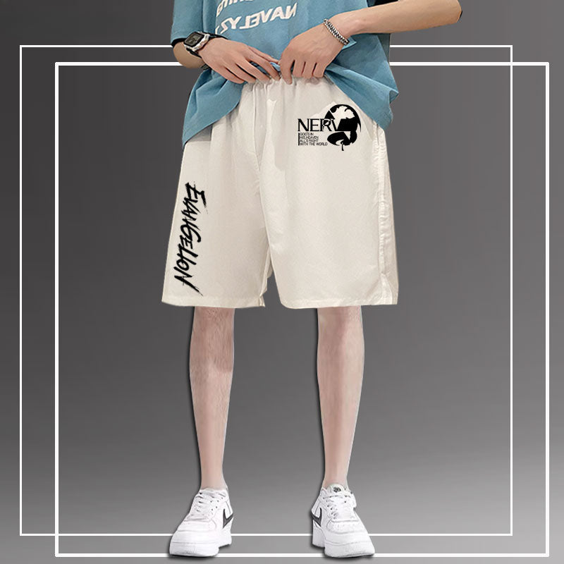 Men's Anime EVA Logo Loose Shorts