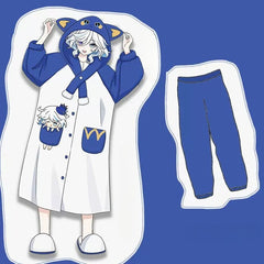 Furina Zhongli Tighnari Cosplay Pajamas Flannel Nightgown Set