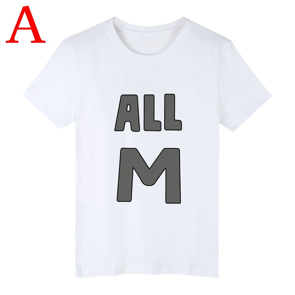 Trendy Unisex Letter Printed Short Sleeve Cos T-Shirt