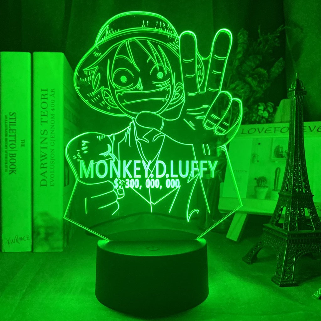Colorful Luffy 3D Night Light