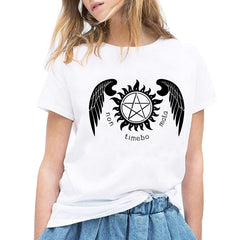 Women's Supernatural Short Sleeve White T-Shirt