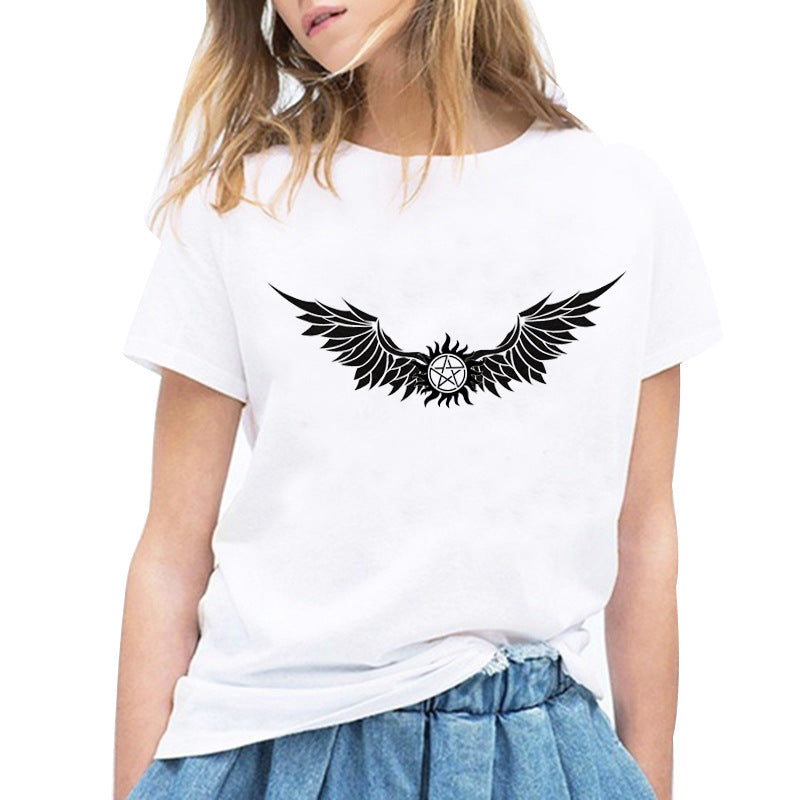 Women's Supernatural Short Sleeve White T-Shirt
