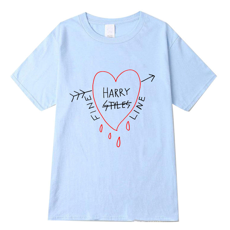 Unisex Harry Printed Short Sleeve T-shirt