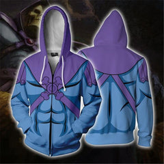 Unisex Anime Digital Print Zipper Cosplay Hoodie