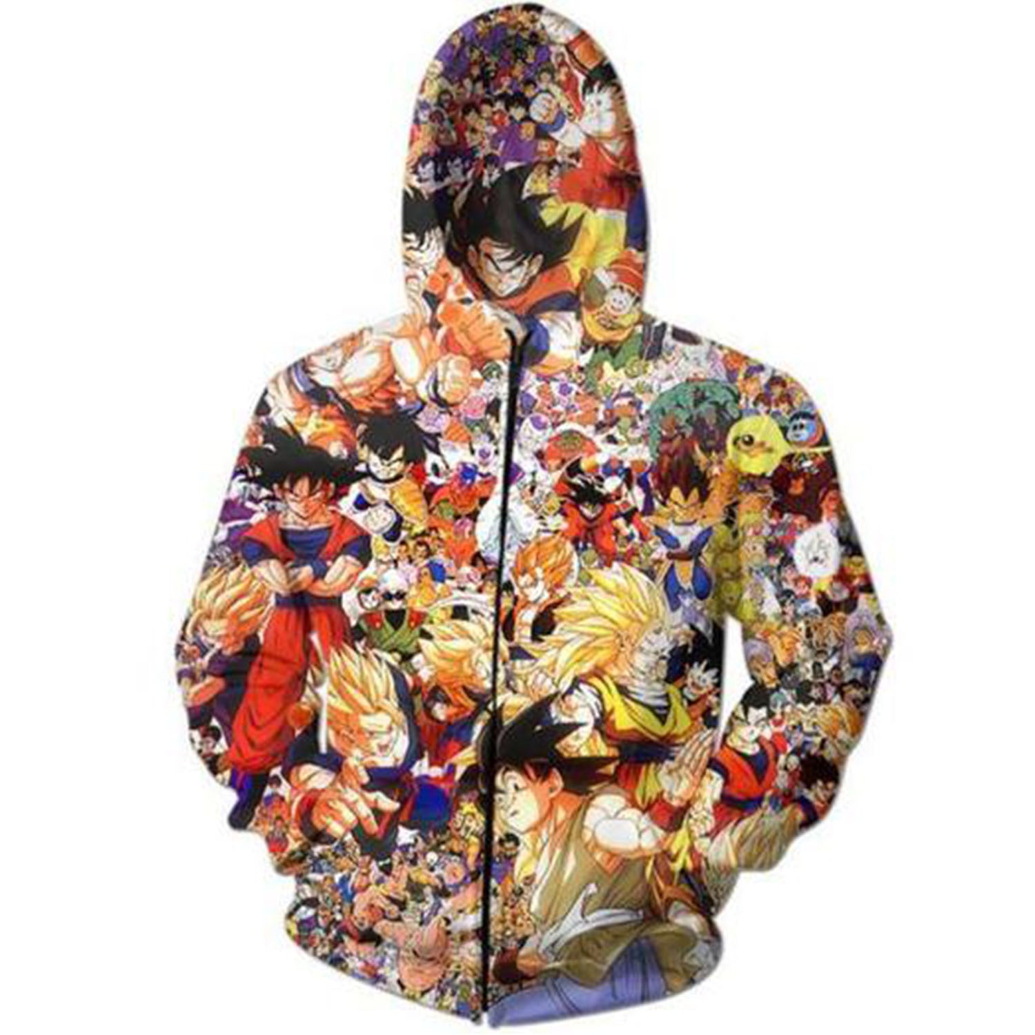 Unisex Trendy Anime Digital Print Zipper Hoodie