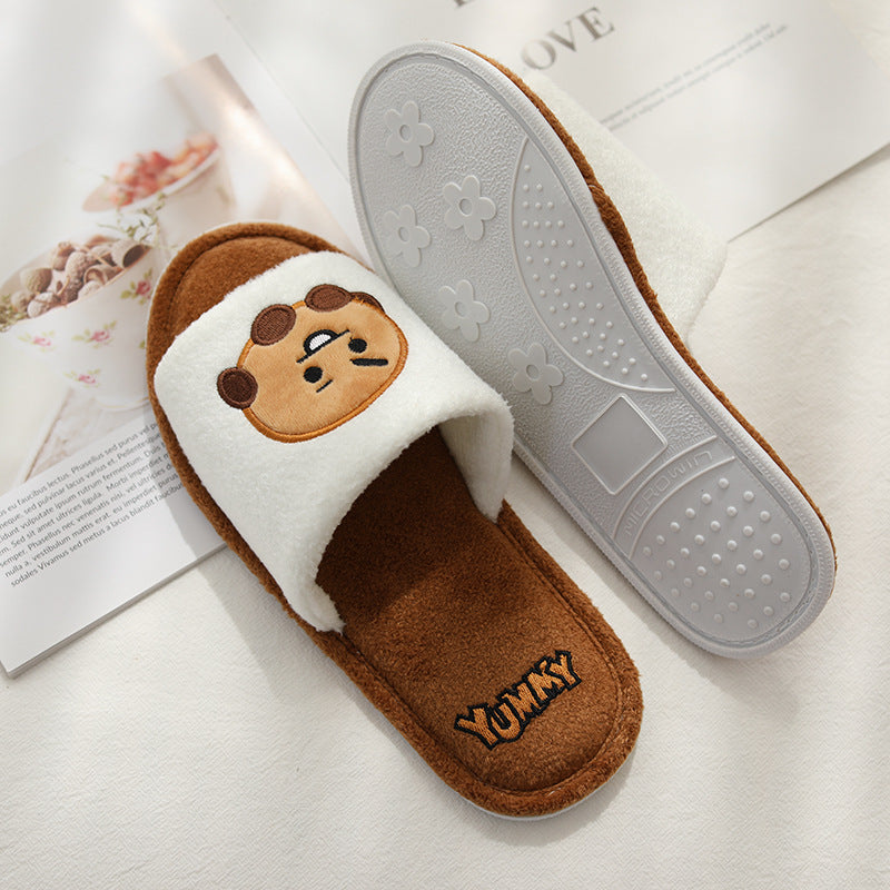 Cute Cartoon Kpop Girls Open Toe Slippers