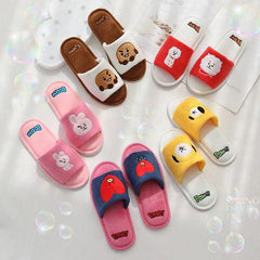 Cute Cartoon Kpop Girls Open Toe Slippers