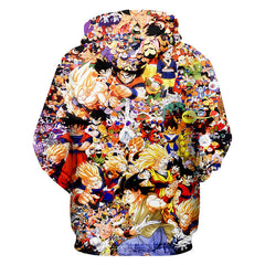 Unisex Trendy Anime Digital Print Zipper Hoodie