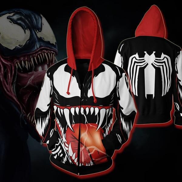 Cool Unisex Venom Digital Print COS Sports Hoodie