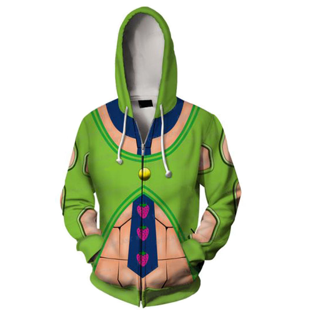 Unisex JOJO 3D Printed Cosplay Zipper Hoodie