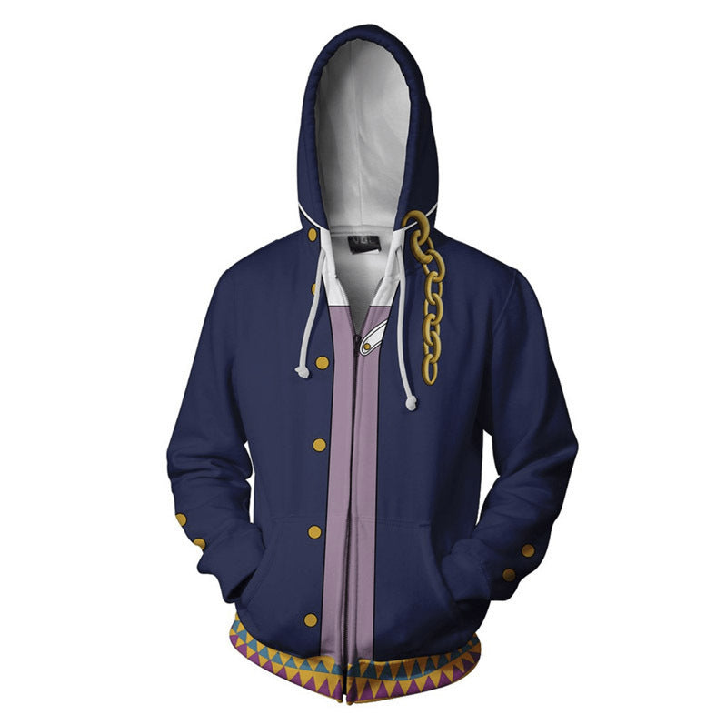 Unisex JOJO 3D Printed Cosplay Zipper Hoodie