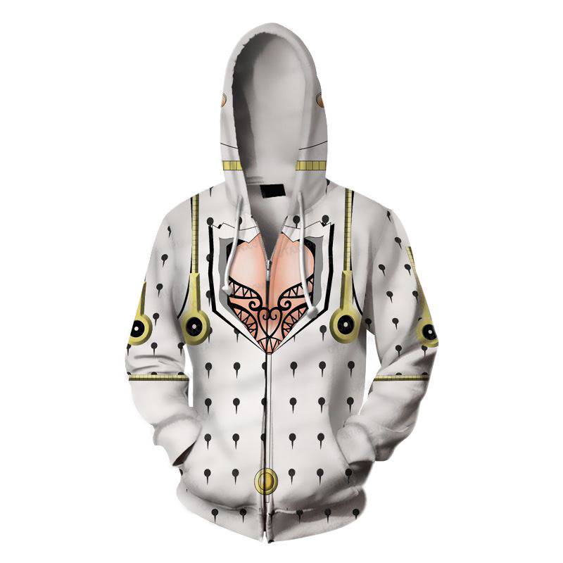 Unisex JOJO 3D Printed Cosplay Zipper Hoodie