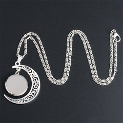 Classic Anime Gem Moon Pendant Necklace