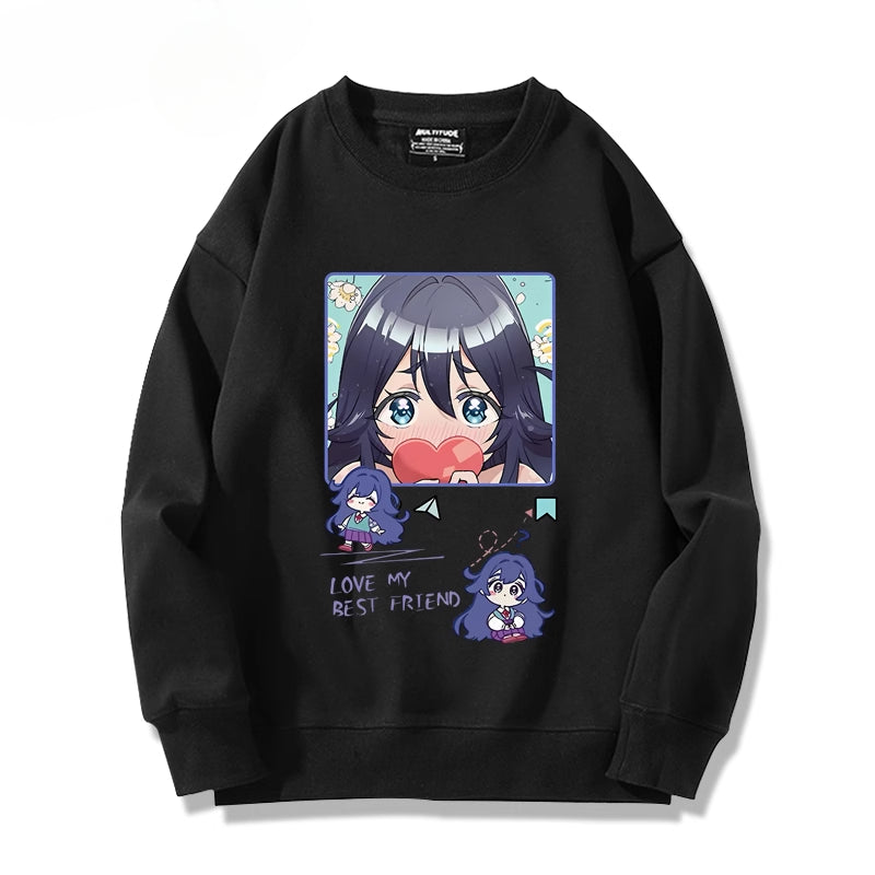 Cute Anime Printed Crew Neck Sweatshirt