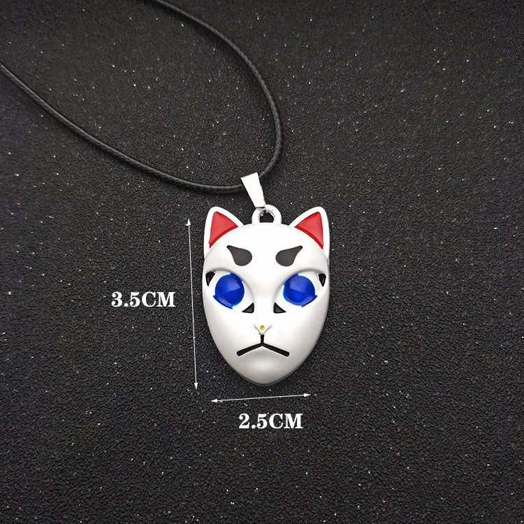 Tanjiro Mask Metal Keychain Pendant Necklace