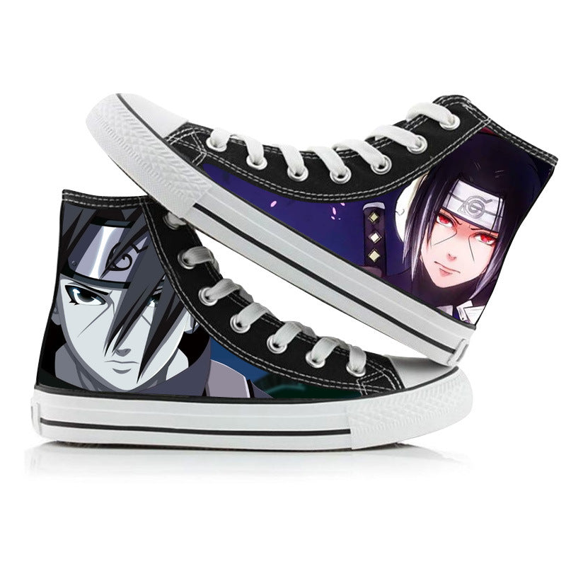 Unisex Anime Printed High-top Canvas Shoes