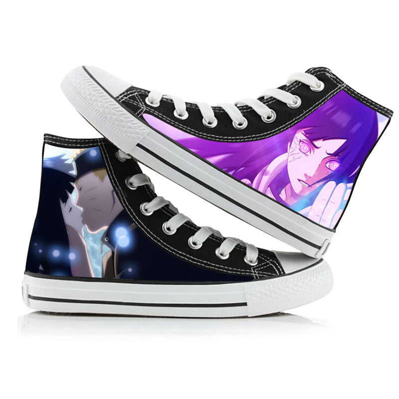 Unisex Anime Printed High-top Canvas Shoes