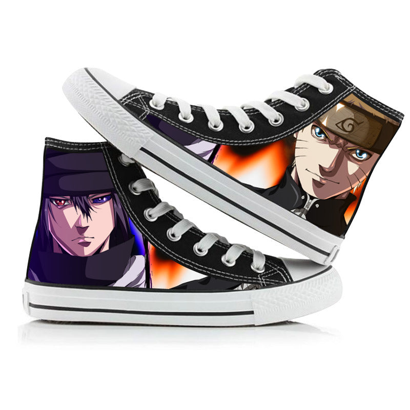 Unisex Anime Printed High-top Canvas Shoes