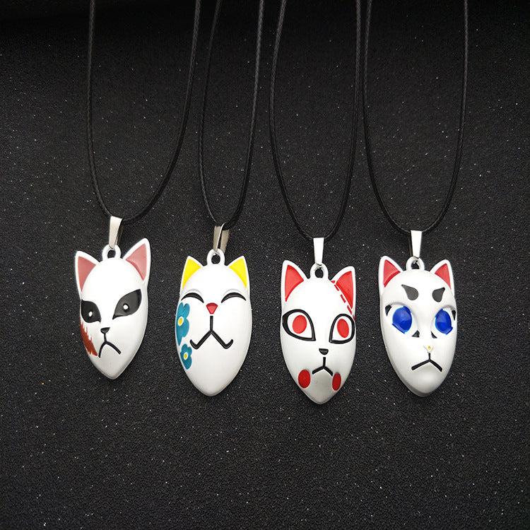 Tanjiro Mask Metal Keychain Pendant Necklace