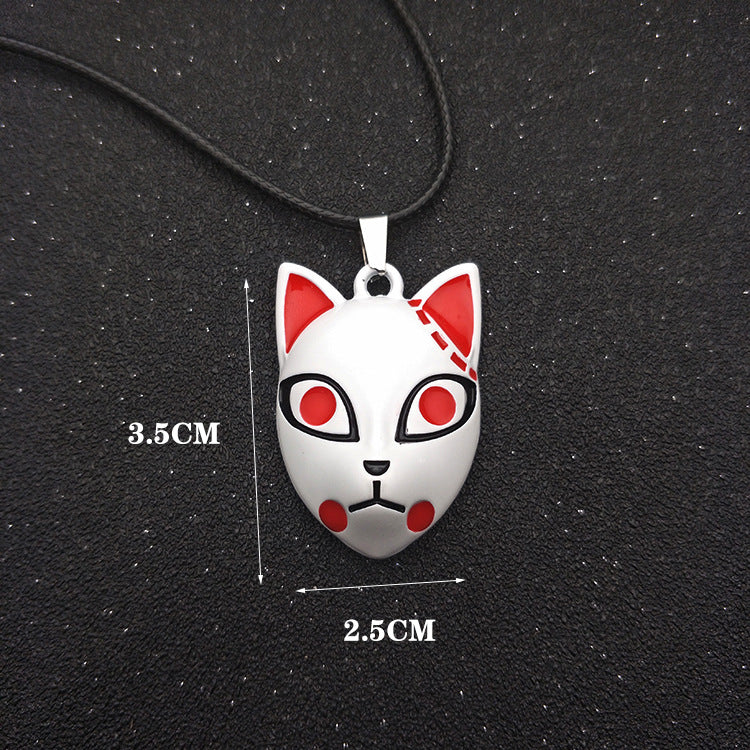 Tanjiro Mask Metal Keychain Pendant Necklace