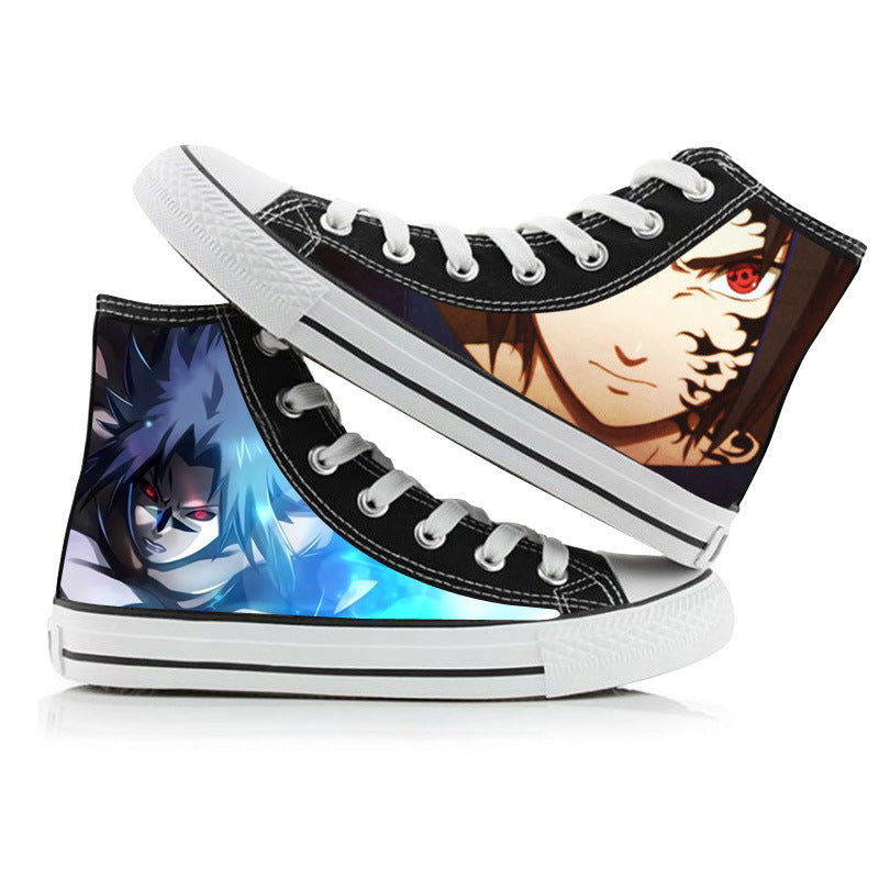 Unisex Anime Printed High-top Canvas Shoes