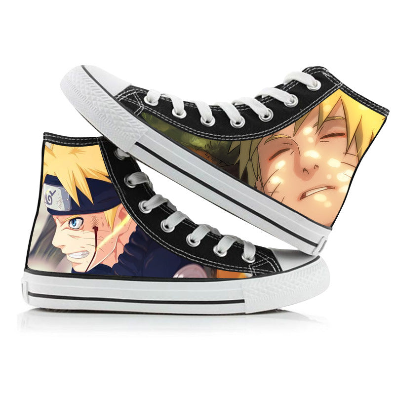 Unisex Anime Printed High-top Canvas Shoes