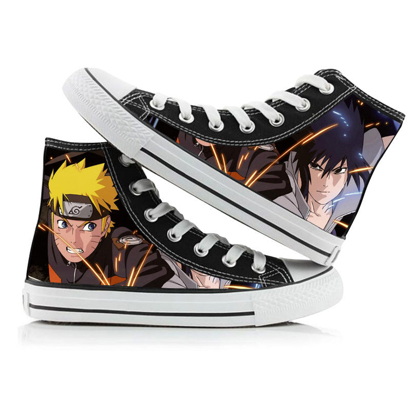 Unisex Anime Printed High-top Canvas Shoes