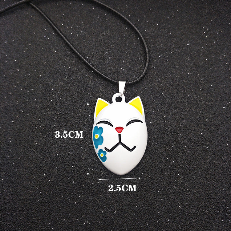 Tanjiro Mask Metal Keychain Pendant Necklace