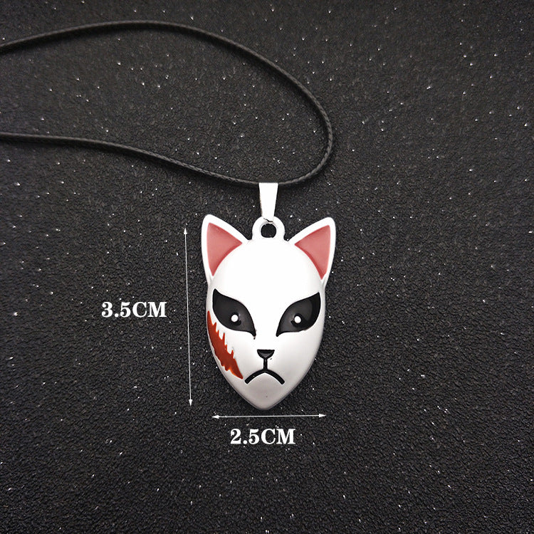 Tanjiro Mask Metal Keychain Pendant Necklace