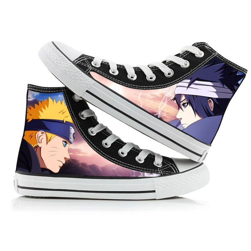 Unisex Anime Printed High-top Canvas Shoes