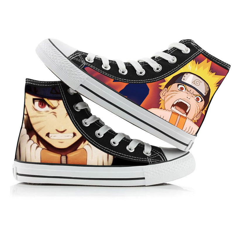 Unisex Anime Printed High-top Canvas Shoes