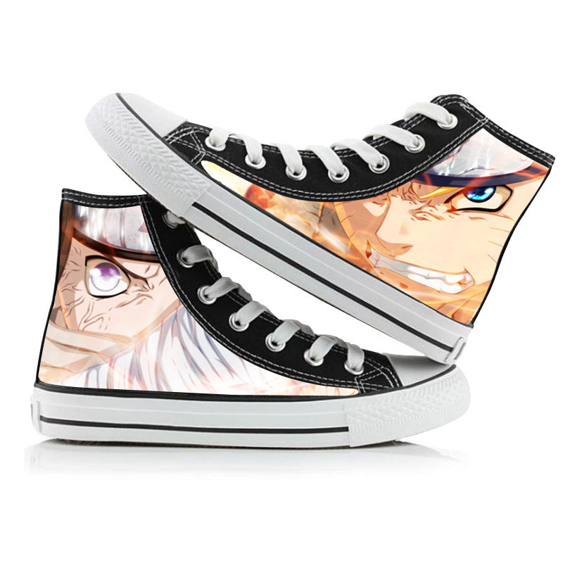 Unisex Anime Printed High-top Canvas Shoes