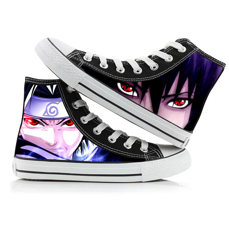 Unisex Anime Printed High-top Canvas Shoes