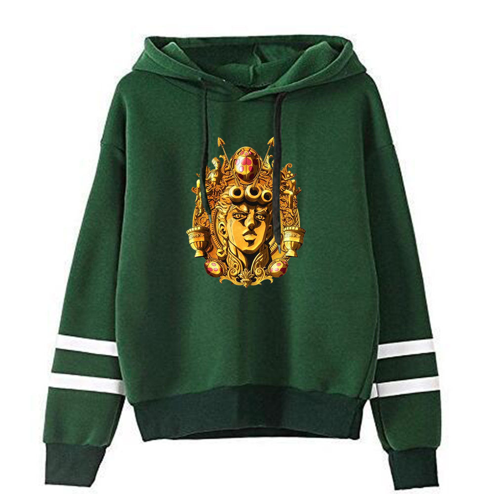 Trendy JOJO Anime Printed Striped Casual Hoodie