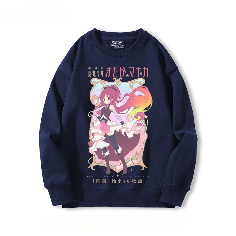 Cute Girls' Anime Crew Neck Sweatshirt