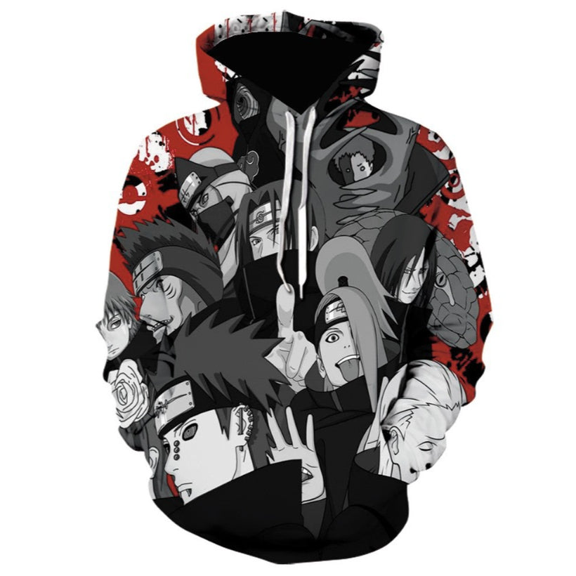 Trendy Anime Digital Print Loose Casual Pullover Hoodie