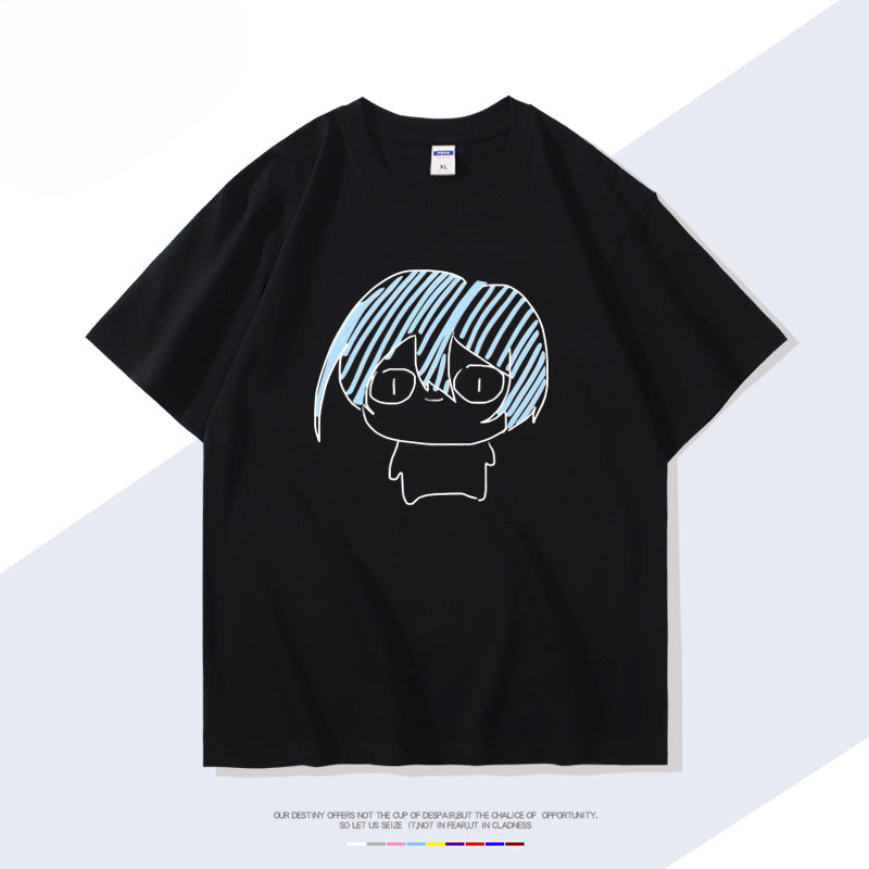 Men's Anime Short-sleeved Cotton T-shirt