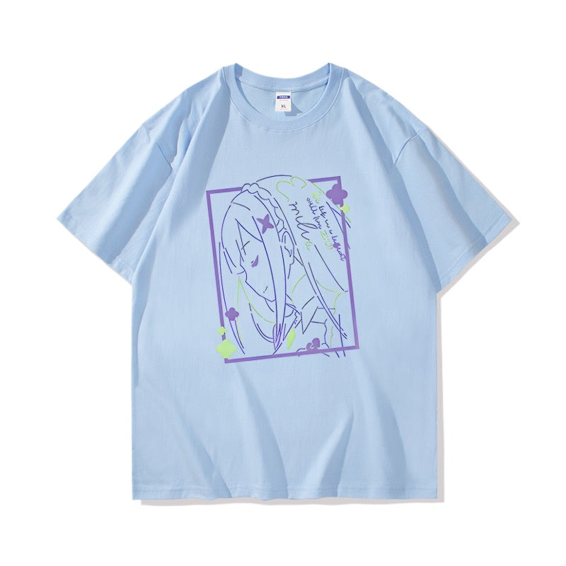 Rem Anime Cotton Short Sleeve Summer T-Shirt