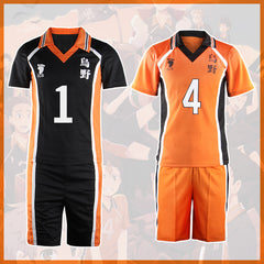 Unisex Karasuno Team Cosplay Uniform T-shirt and Shorts