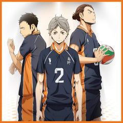 Unisex Karasuno Team Cosplay Uniform T-shirt and Shorts