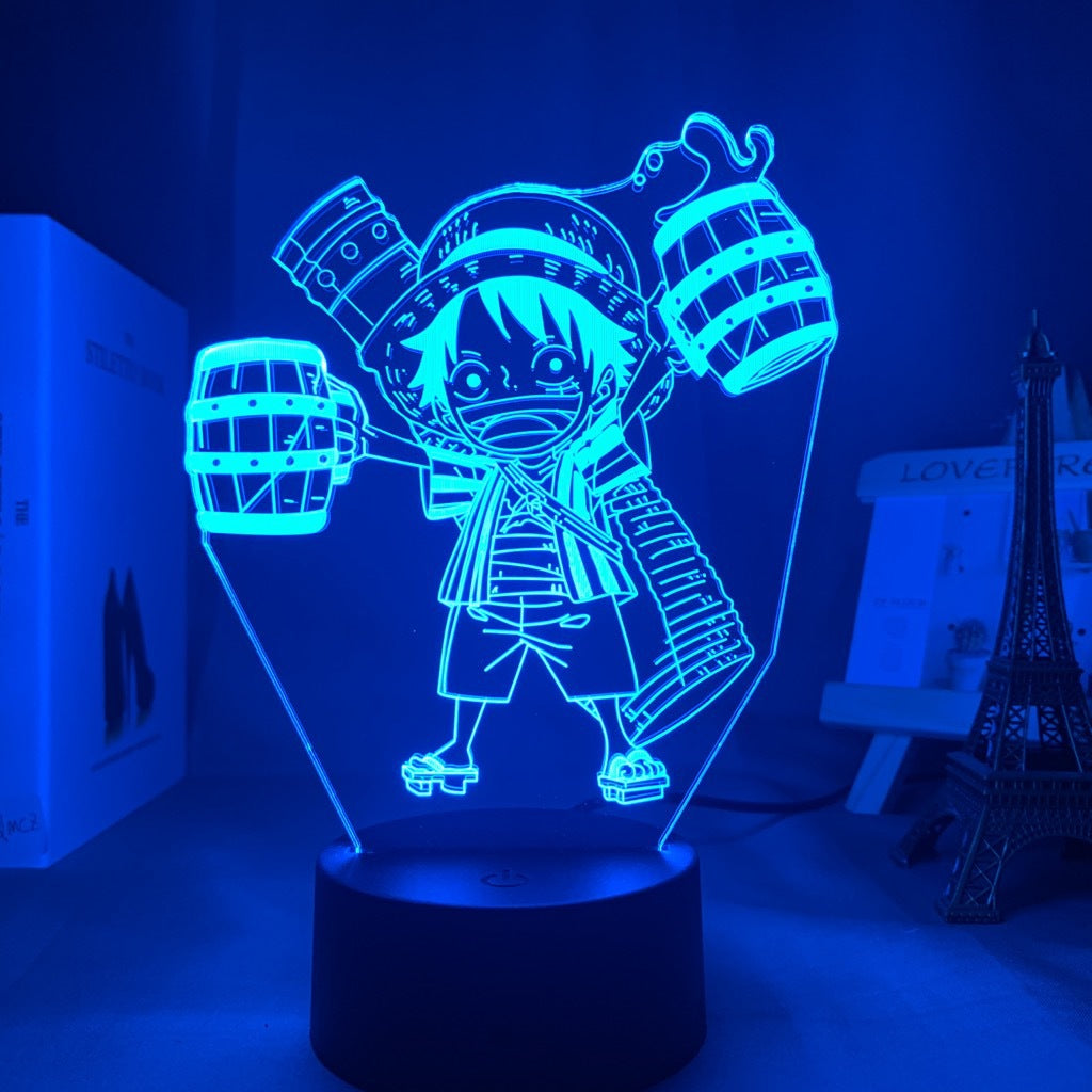 Colorful Luffy 3D Night Light