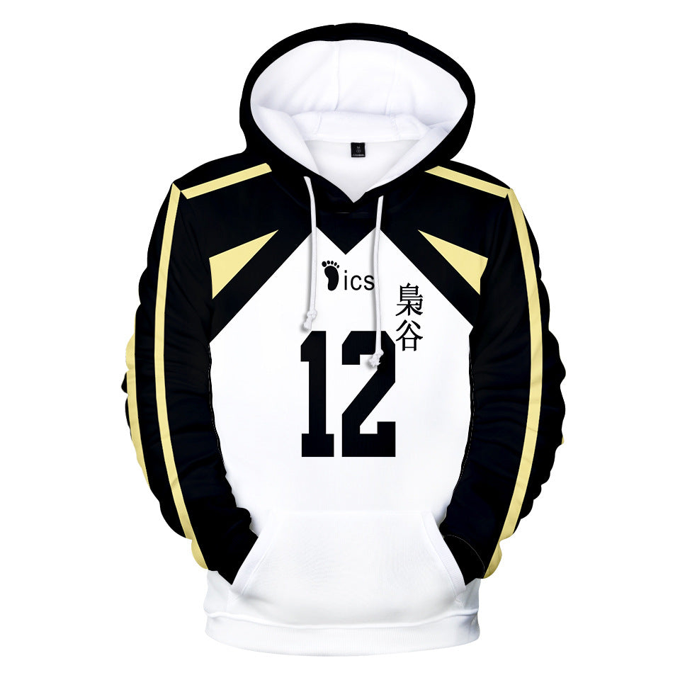 Unisex Fukurōdani Volleyball 3D Print Cosplay Pullover Hoodie