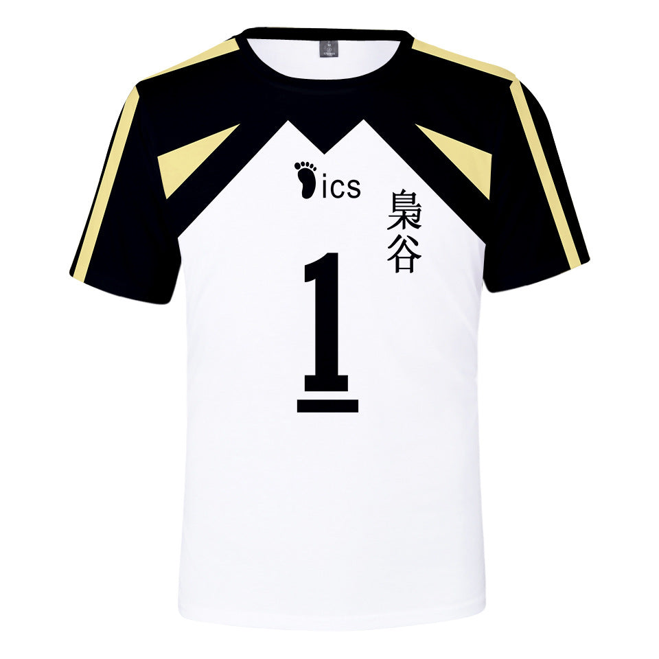 Unisex Volleyball Digital Print Short Sleeved Cosplay T-shirt