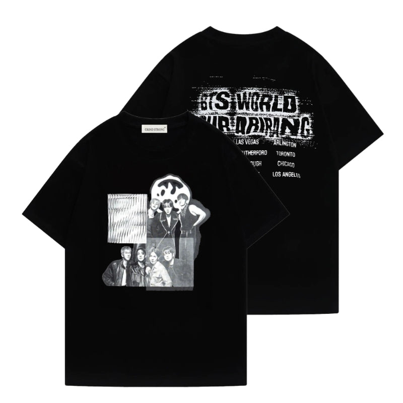 JK BANGTAN Tour Printed Short-sleeved T-shirt