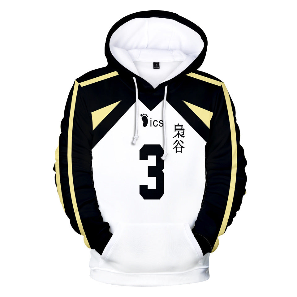 Unisex Fukurōdani Volleyball 3D Print Cosplay Pullover Hoodie