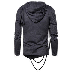 Men's Long-sleeved Hooded Pullover T-shirt